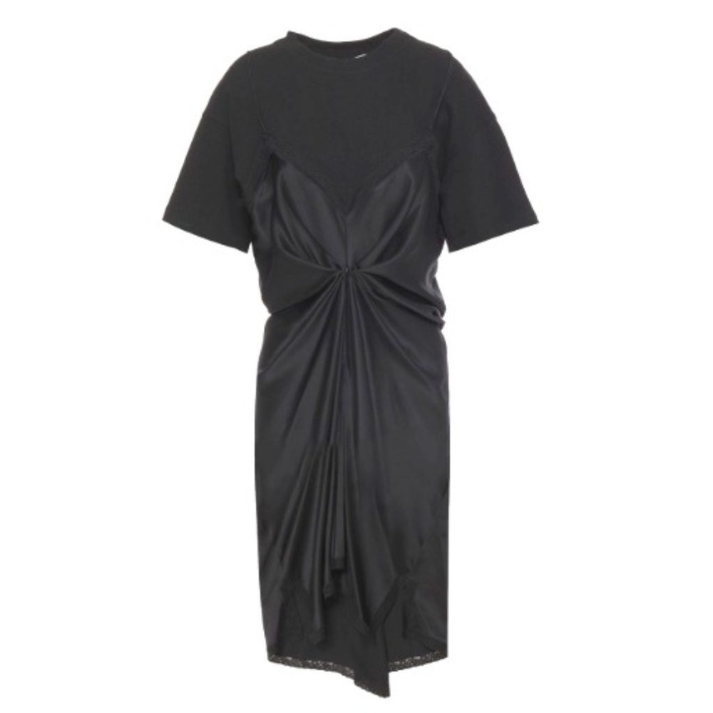 Alexander Wang Black Cinched T-Shirt Slip Dress